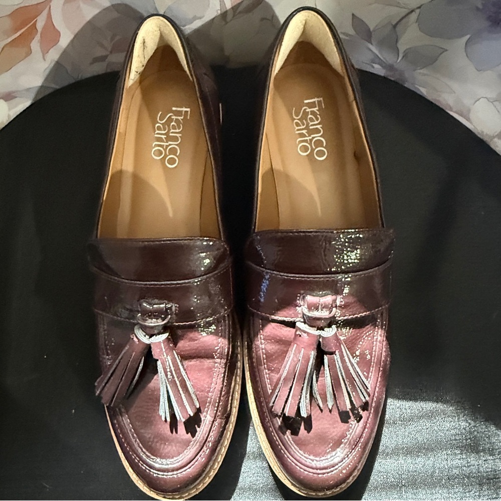 Franco Sarto Women's Tassel Loafers in Rich Burgundy/Brown-Sz 8 - Picture 6 of 13
